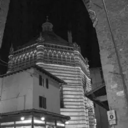 The baptistery of Pistoia, at night
